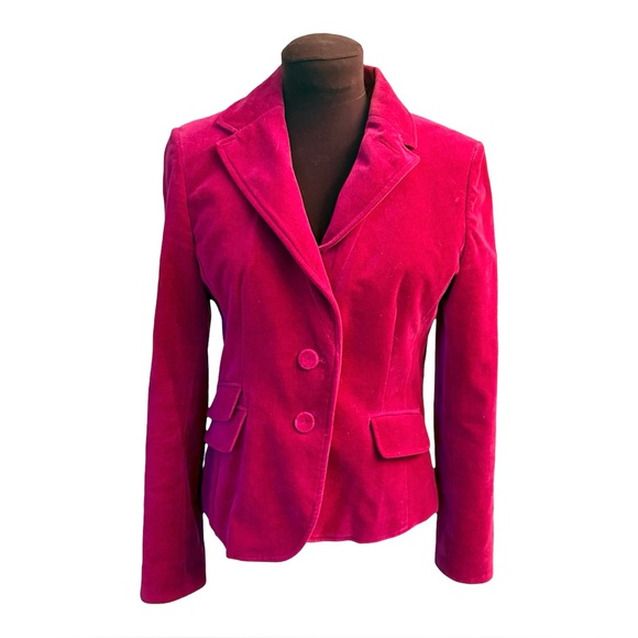 Ann Taylor Petites Fuschia Pink Lined Velvet Jacket 2004, Womens size 4P petite - Picture 2 of 16